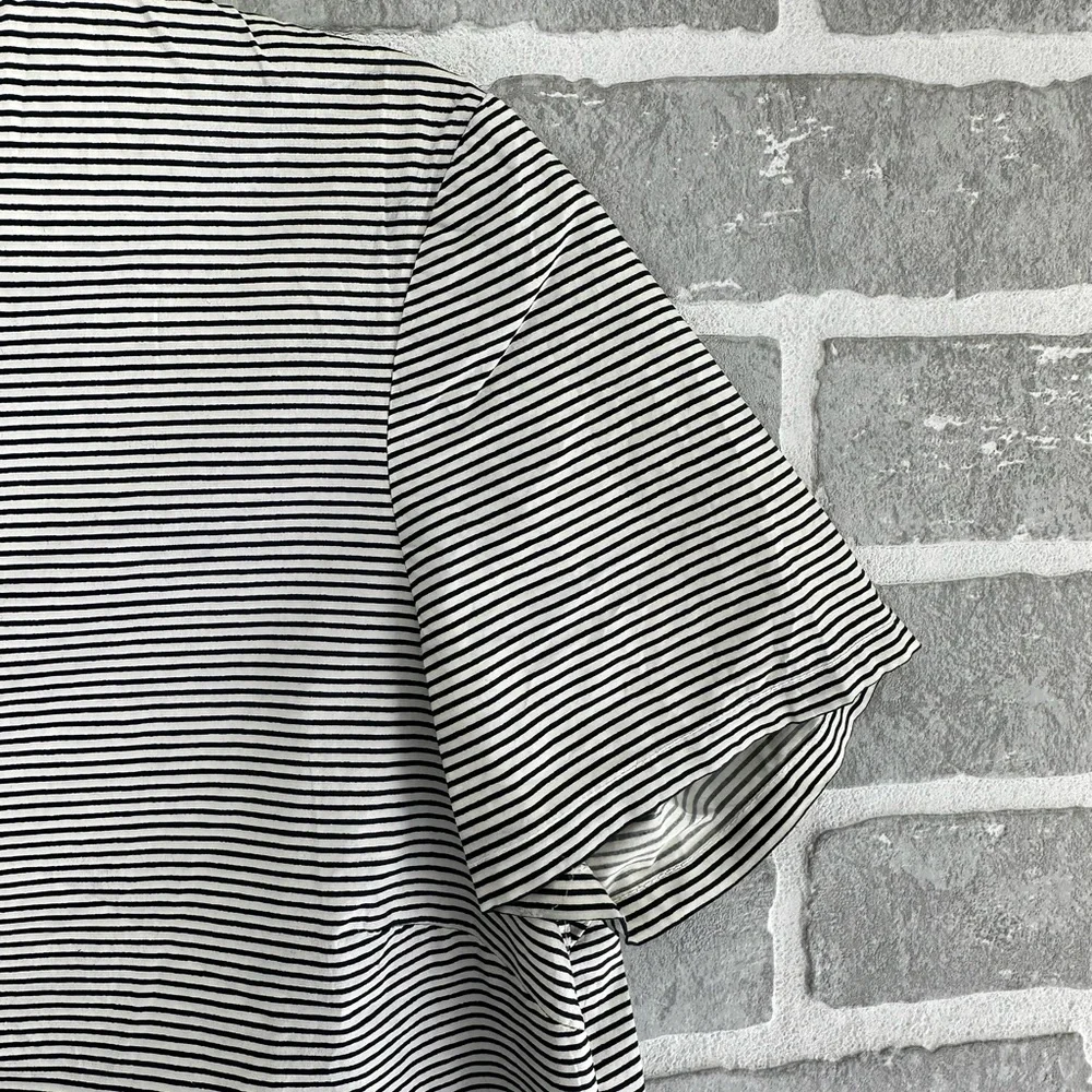 Tory Burch‎ black and white striped top size 4